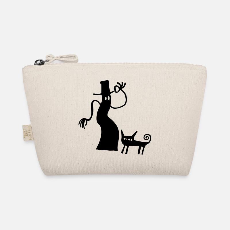 Hexe Katze Halloween Geschenk gruselig Silhouette Organic Pouch