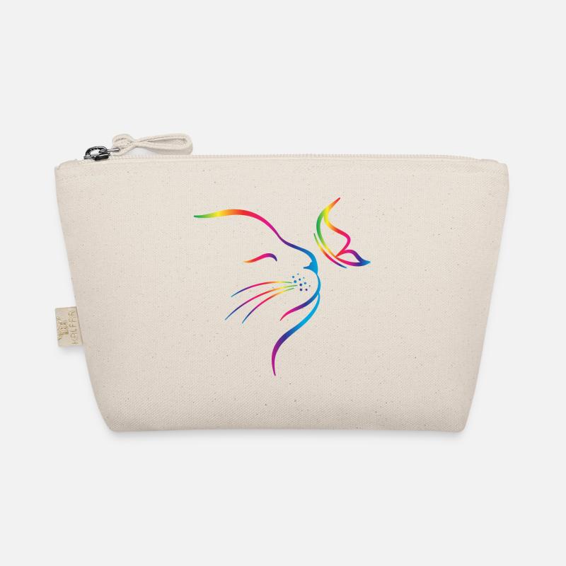 rainbow butterfly cat - Bio-Täschchen - Natur