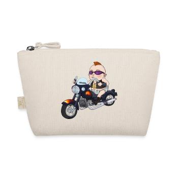 Motorrad Baby Punker Peace Sonnenbrille Windeln - Bio-Täschchen - Natur - Vorne