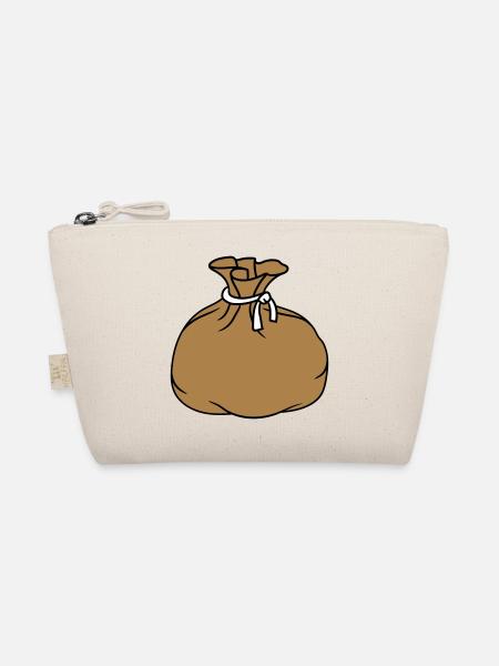 sack bag fabric gift packed filled full - Organic Pouch - nature - Front