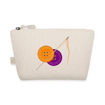 Creative sewing button pattern in vintage style - Organic Pouch - nature - Front