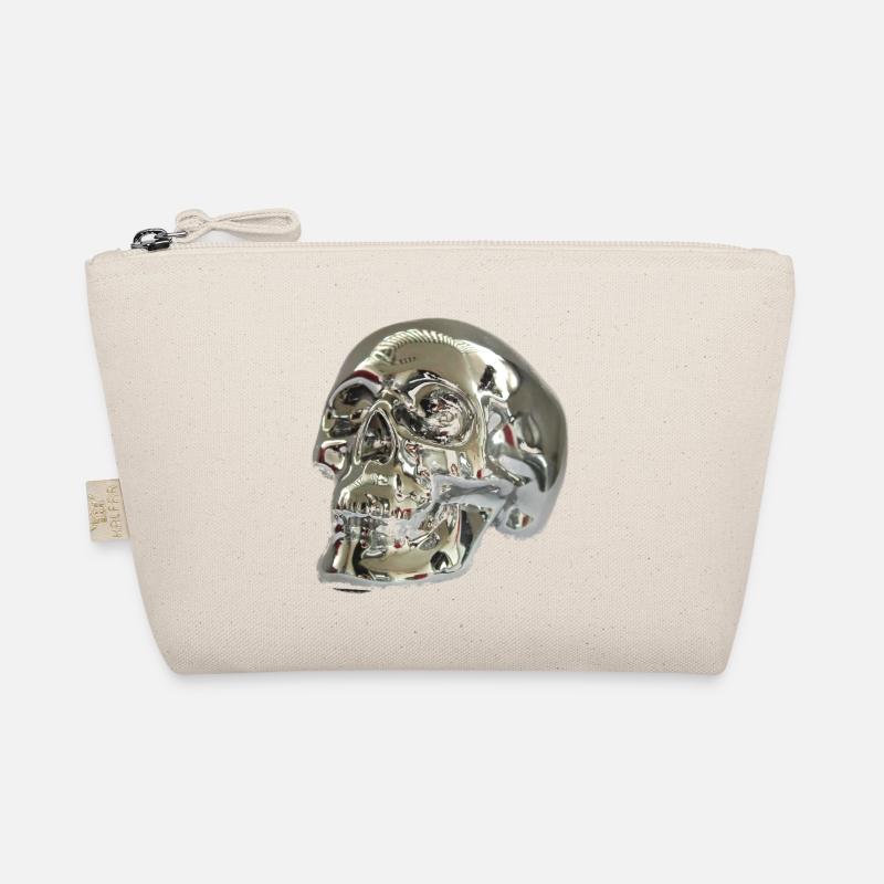 Silver skull Organic Pouch