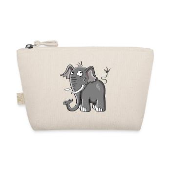 Little Gray Elephant I Elephant Comic Gift - Organic Pouch - nature - Front