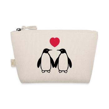 Verliebte Pinguine - Bio-Täschchen - Natur - Vorne