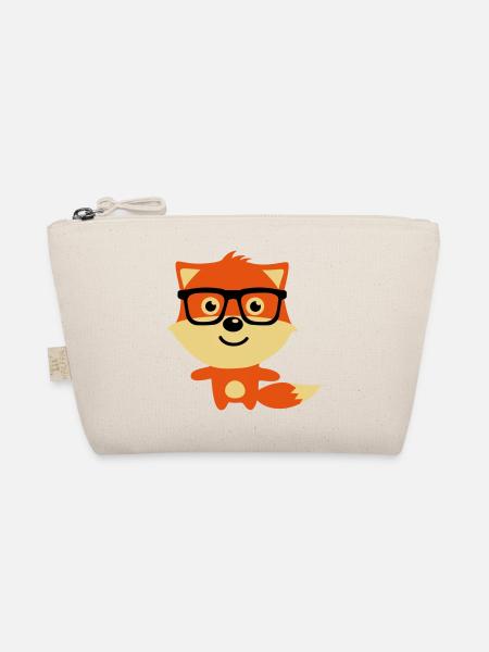 Fox Cute & Drôle Hipster Bébé avec lunettes nerd - Trousse biologique - nature - Devant