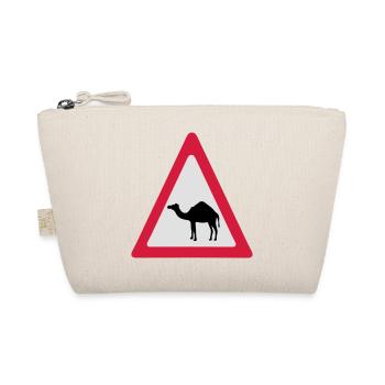Caution Camel Traffic Sign - Organic Pouch - nature - Front