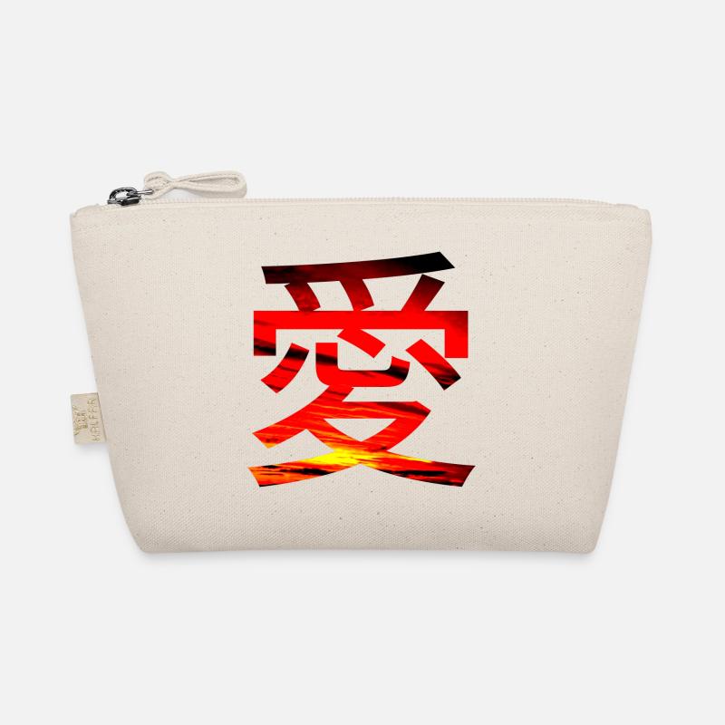 Liebe in Japanisch - Bio-Täschchen - Natur