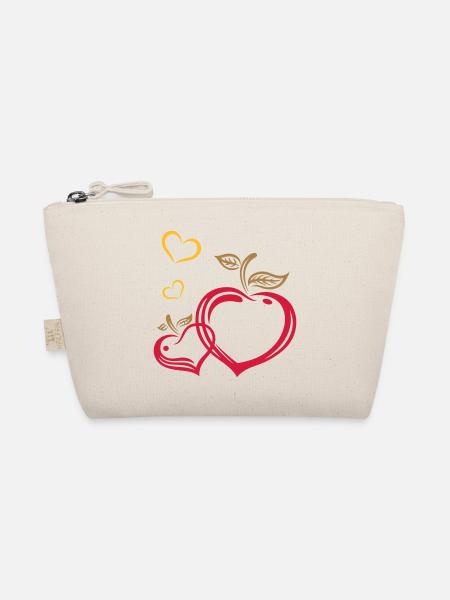 Two apples in heart shape, autumn, fruits, love. - Organic Pouch - nature - Front