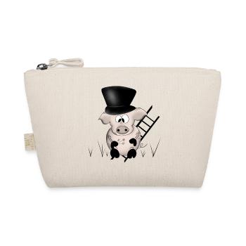 Pig New Year's Eve good luck - Organic Pouch - nature - Front