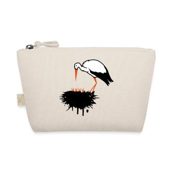 Storch und sein Nest mit Nachwuchs Graffiti - Bio-Täschchen - Natur - Vorne