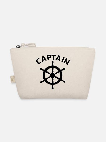 Captain Nautical Ship's Wheel - Organic Pouch - nature - Front