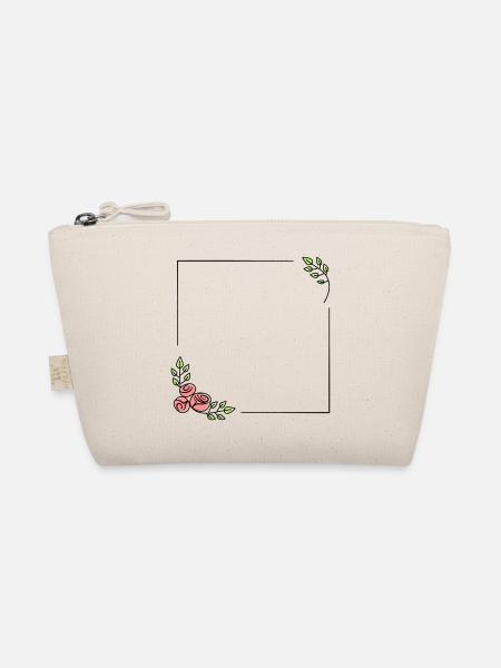 Blumen Rahmen Vintage Selber gestalten - Bio-Täschchen - Natur - Vorne