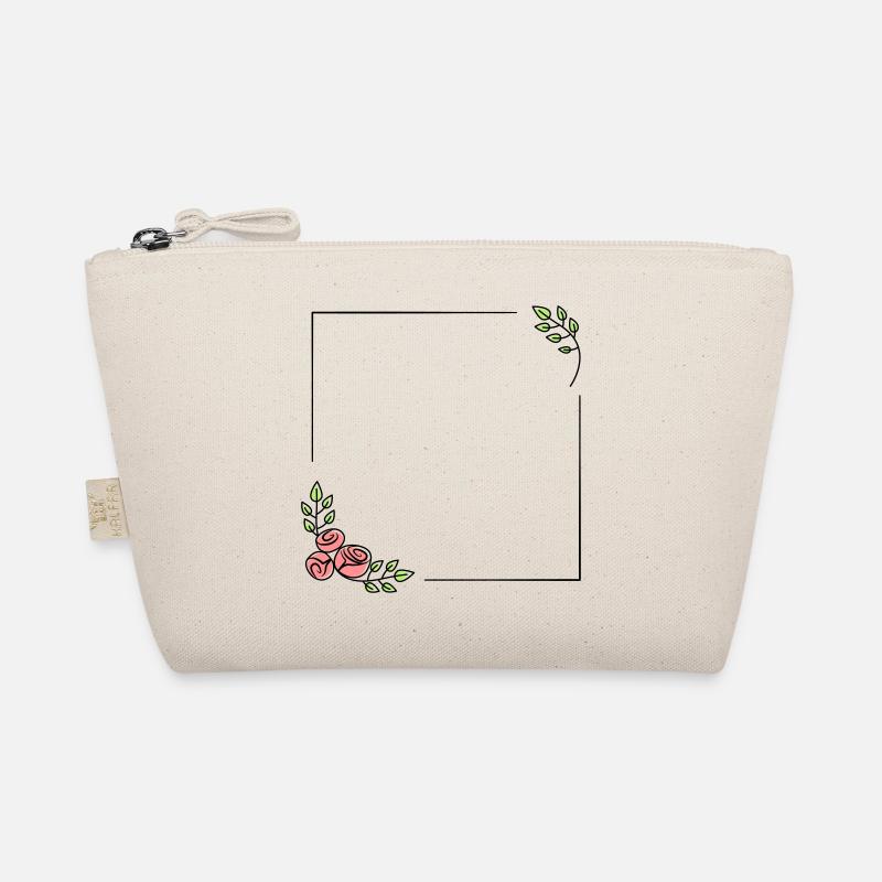Blumen Rahmen Vintage Selber gestalten - Bio-Täschchen - Natur