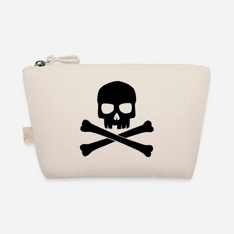 Black skull with crossed bones Organic Pouch