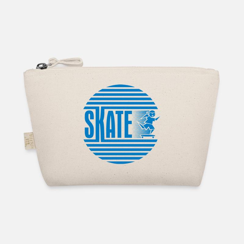 Circular Retro Blue Skating Organic Pouch