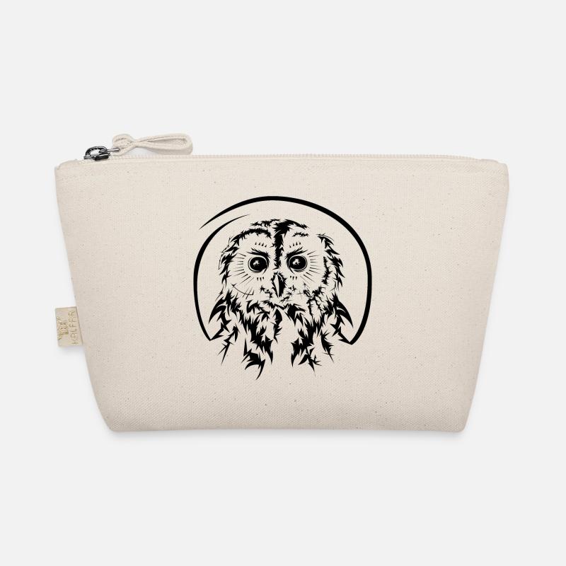 eule owl eulen owls symbol illustration icon - Bio-Täschchen - Natur
