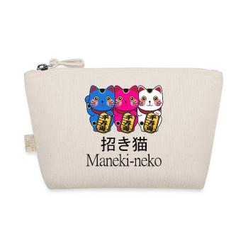 colorful waving cats Maneki neko - Organic Pouch - nature - Front