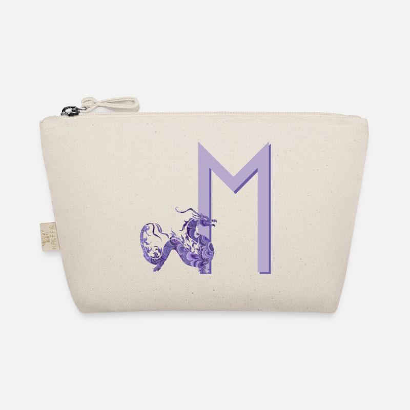 purple dragon with rune m Organic Pouch