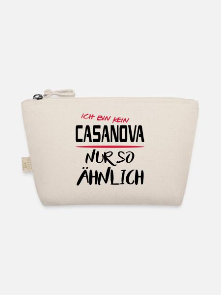 Männer Sprüche Angeber Casanova - Bio-Täschchen - Natur - Vorne