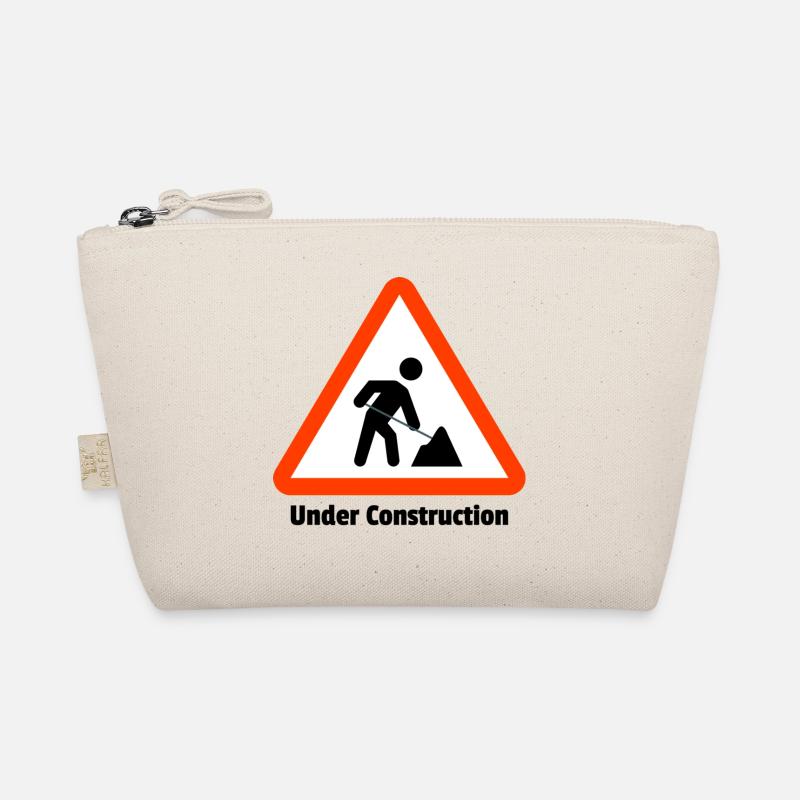 Excavation pit warning sign illustration Organic Pouch