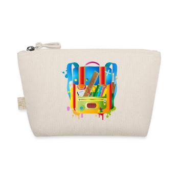 colorful school ranches with school accessories - Organic Pouch - nature - Front