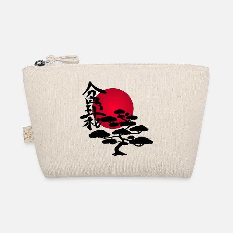 Black tree and red sun Organic Pouch