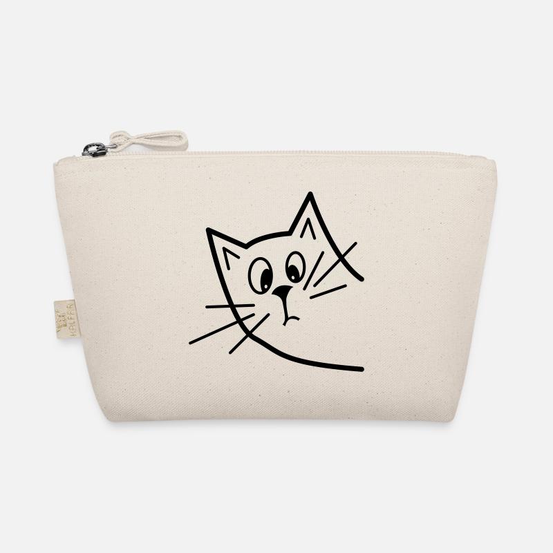 Süße Neugierige Katze - Minimalistisches Design Bio-Täschchen