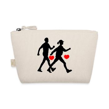 Two walkers with hearts - Organic Pouch - nature - Front