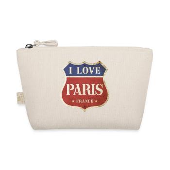 Paris France City I Love Vintage Retro Sign - Organic Pouch - nature - Front