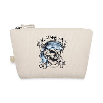 Schädel mit blau-weißem Bayern Bandana - Bio-Täschchen - Natur - Vorne