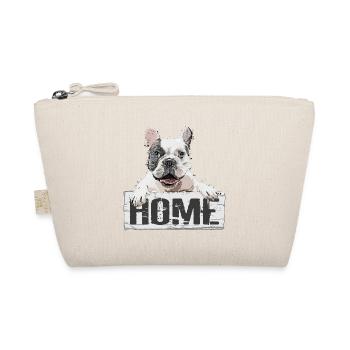 Bulldogge Hund Haustier Home Zuhause Schild - Bio-Täschchen - Natur - Vorne