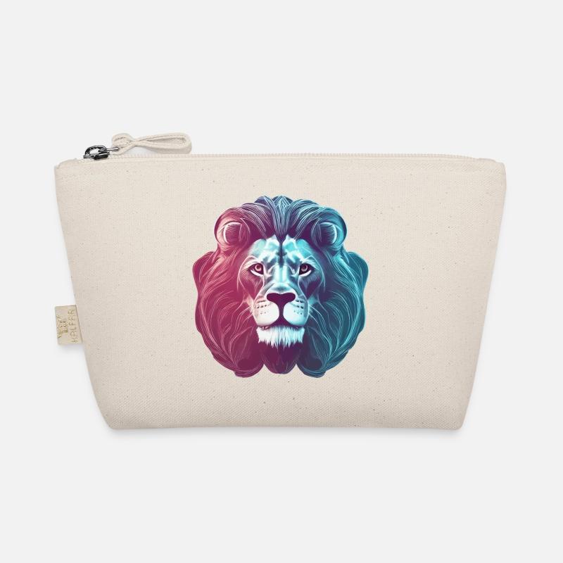 Futuristic Colored Neon Lion Lion's Head Organic Pouch