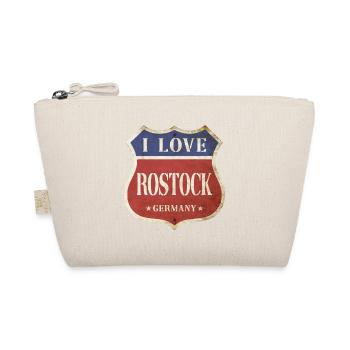 Rostock Germany City I Love Vintage Retro - Organic Pouch - nature - Front