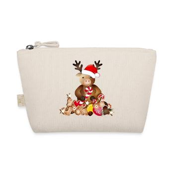 Renne mignon pour Noël avec chapeau de Noël - Trousse biologique - nature - Devant
