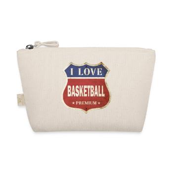 Basketball I Love Vintage Retro Shield Route Sport - Organic Pouch - nature - Front