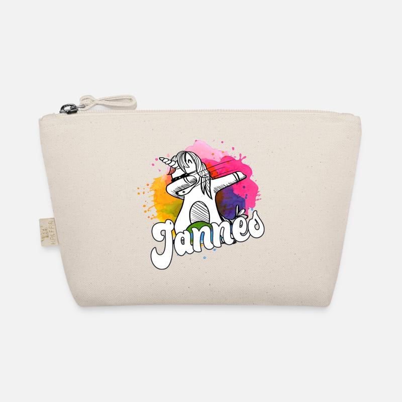 JANNES - Schöner Jungen Name mit Coolem Einhorn Bio-Täschchen
