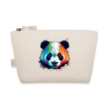 Aquarell farbige Panda Illustration - Bio-Täschchen - Natur - Vorne