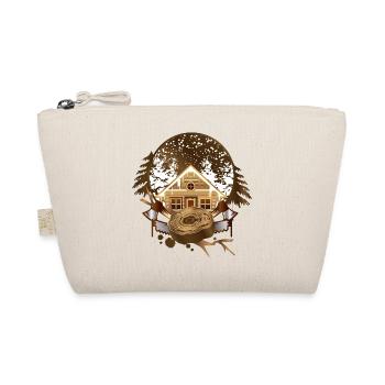 cozy lumberjack hut in the wintry forest - Organic Pouch - nature - Front