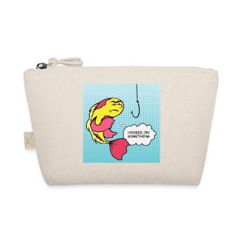 Pop Art Fish Hooked Humor - Organic Pouch - nature - Front