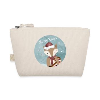 golden fox for Christmas with Christmas hat - Organic Pouch - nature - Front