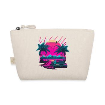Synthwave Palm Beach - Organic Pouch - nature - Front