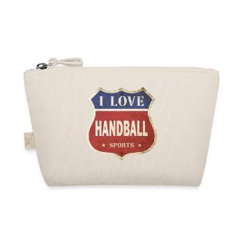 Handball I Love Vintage Retro Schild Route Sport - Bio-Täschchen - Natur - Vorne
