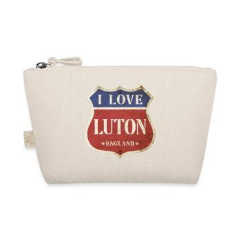Luton England UK City I Love Vintage Retro - Organic Pouch - nature - Front