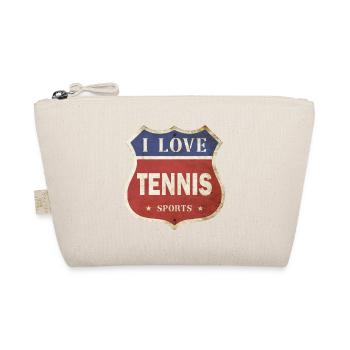 Tennis I Love Vintage Retro Shield Route Sport - Organic Pouch - nature - Front