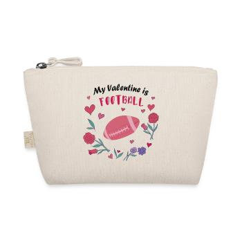 Mein Valentin ist Football - Bio-Täschchen - Natur - Vorne