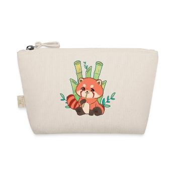 Chibi panda and bamboo - Organic Pouch - nature - Front