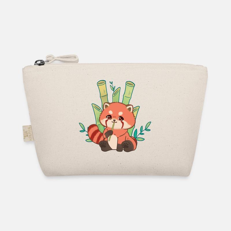 Chibi panda and bamboo Organic Pouch