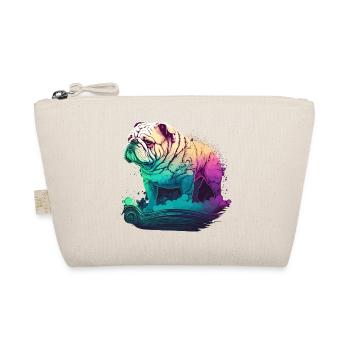 Bunte Bulldogge Vaporwave - Bio-Täschchen - Natur - Vorne