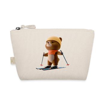 Stunned skier Bear - Organic Pouch - nature - Front