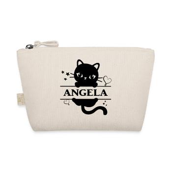 Name T-Shirt Angela T-Shirt Katze Geschenkidee - Bio-Täschchen - Natur - Vorne